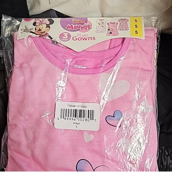 Disney Girls Size 5 Minnie Mouse Print Nightgowns 3 Pair - Picture 3 of 3